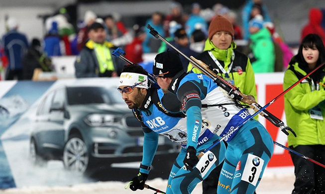 Biathlon men's teams race for PyeongChang Olympics