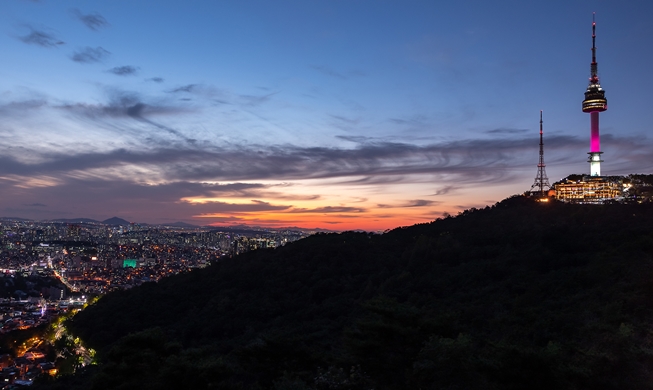 Pink Light Campaign illuminates Seoul nightscape