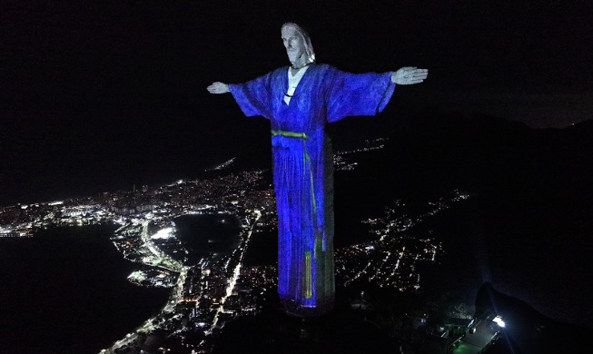 Hanbok image projected on iconic Jesus statue in Brazil