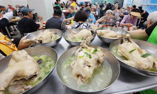 Chicken ginseng soup on hot day