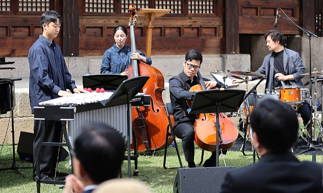 Midday music concert in fall