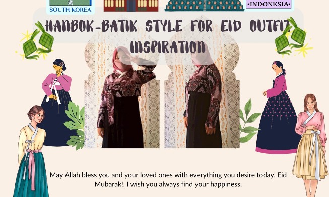 Indonesian makes batik-influenced Hanbok for Islamic holiday